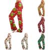 Women's Flannel Pajama Pants with Christmas Print, Warm Comfortable Sleep Pants