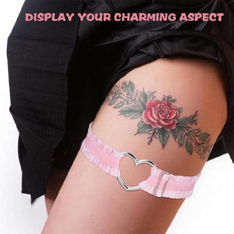 Unique Heart Lace Belt Ruched Leg Jewelry Perfect for Halloween and Stage Shows Music Festivals Photo Props