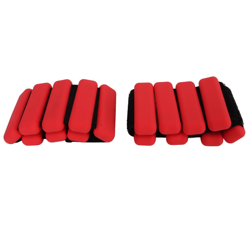 2 PCS Silicone Weight Bearing Bangles Wrist Weights Bracelet Sports Running Wrist Ankle Strap Red