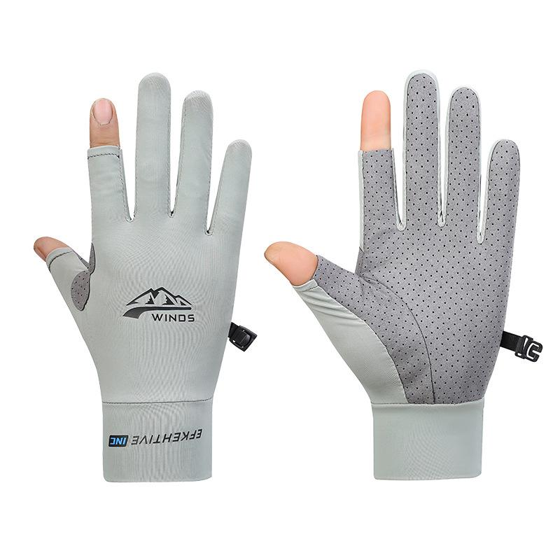 Cycling Gloves for Men Summer and Autumn Outdoor Sports Half Finger Exposed Full Finger Touch Screen Fishing Breathable Ice Silk Thin Gloves