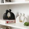 Ceramic Couple Statue Hugging Kissing Lover Figurine for TV Stand Shelf Decor Romantic Couple Heart Sculpture for Wedding Anniversary Gift