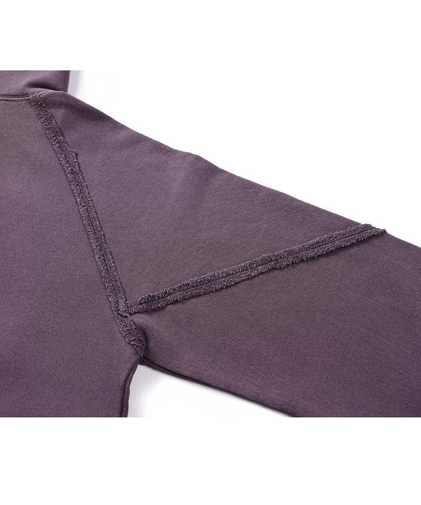 Out-Cut Raglan Pigment Hoodie Ash Purple