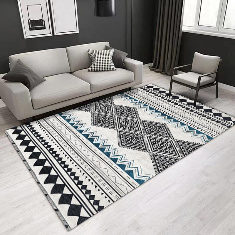 Living Room Carpet Moroccan Bohemian Lines Vintage Nordic Style Living Room Carpet Bedroom Bed Carpet