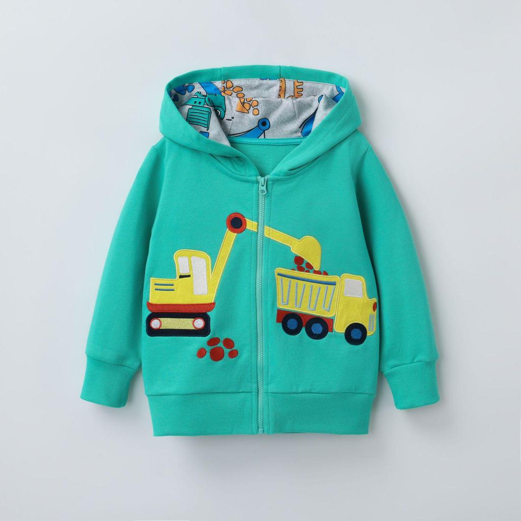 Autumn/Winter Boys' Embroidered Zipper Hoodie Jacket – European & American Style