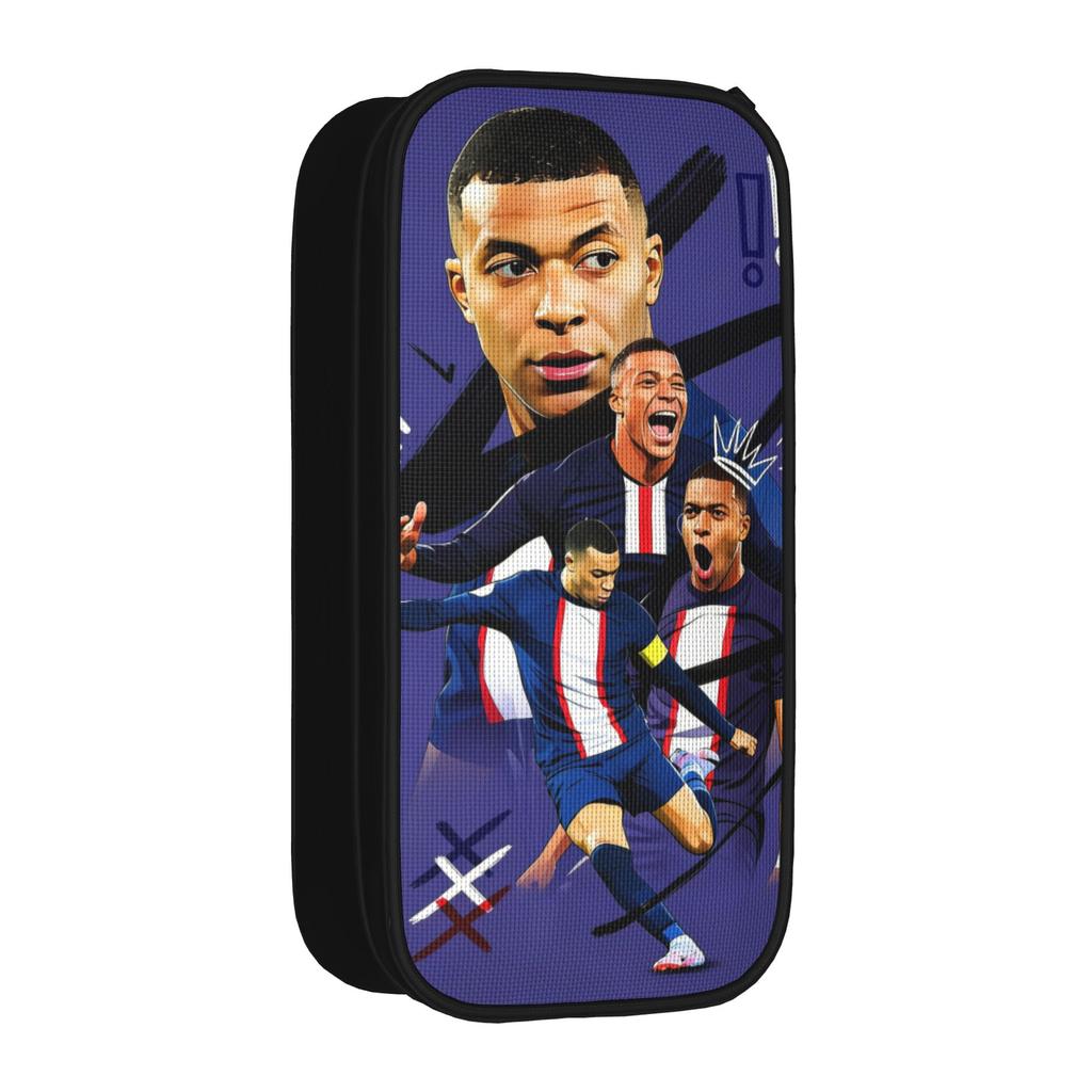 Trousse à crayons M-Mbappes Mode Trousse à crayons Football Stylo Boîte pour Étudiant Sac de Rangement Large Cadeaux de Bureau Papeterie