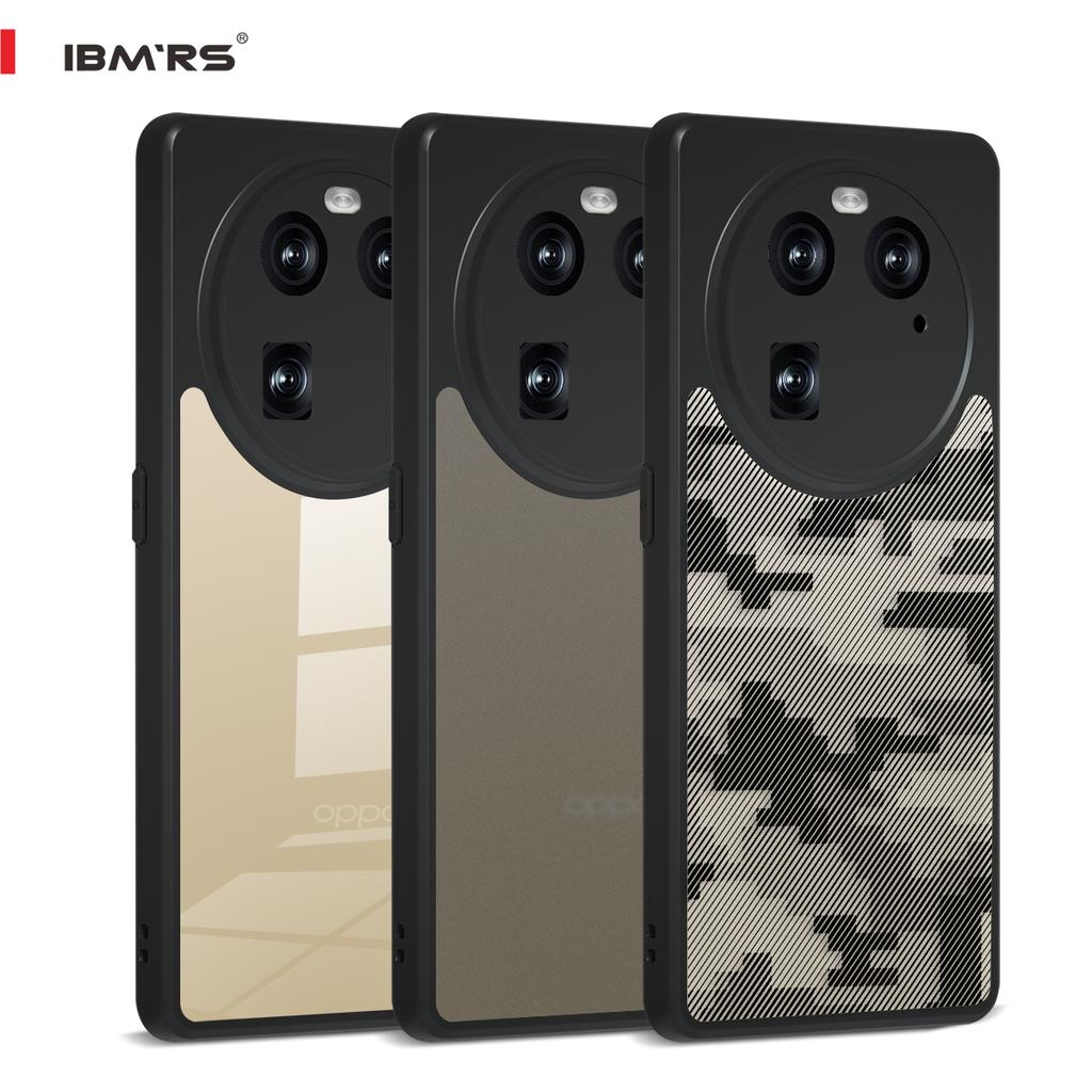 (Comes with wrist strap)IBMRS for Oppo Find X6 Case,Camouflage PC Hard Back Soft edges Airbag Shockproof Transparent  Back Cover Phone Case