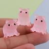 Luminous Pink Pig Resin Miniature Keychain Charm Ornament