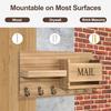 4-in-1 Eingangsbereich Wandregal Briefhalter Haken Rustikal Holz mit Schlüssel Wandmontiert Eingangsbereich Organizer