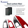 Real Soft Carbon Fiber For Seat Leon 2013 2014 2015 2016 2017 2018 2019 2020 MK3 5F Car Window Lift Frame Panel Sticker Trim