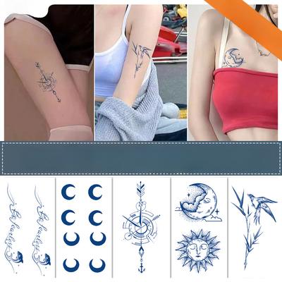 Kräutersaft Tattoo Aufkleber Süße Blumen Kleine Frische Blumen Semi-Permanente Tattoo Aufkleber