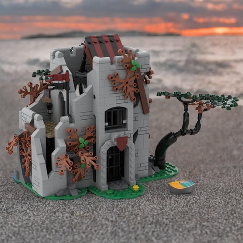 809 Teile MOC Verlassener Turm Burg Modellbausteine Bau Weihnachten Geschenke Spielzeug Kreative DIY Idee Zusammenbauen Ziegel Kinder