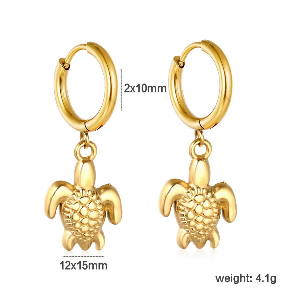 Beach Ocean Theme Metal Earrings Starfish Shell Conch Fish Holiday Dangle Earrings for Women