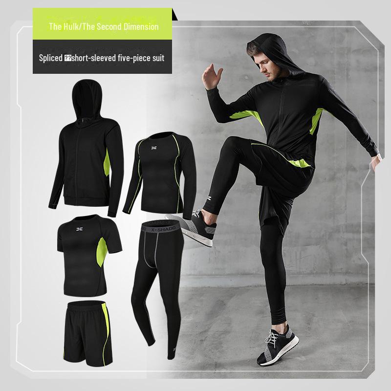 Men's Casual Fitness Running Suit: Shorts & Short-Sleeved Tights for Yoga & Training