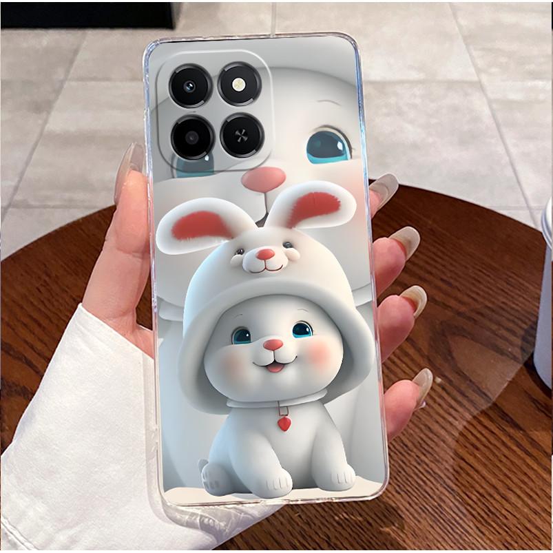 For Honor X6c Case NIC-LX2 Clear Luxury Cute Love Rabbit Funny TPU Soft Silicone Phone Case Honor X6c Back Cover NIC-LX1 NIC-LX3
