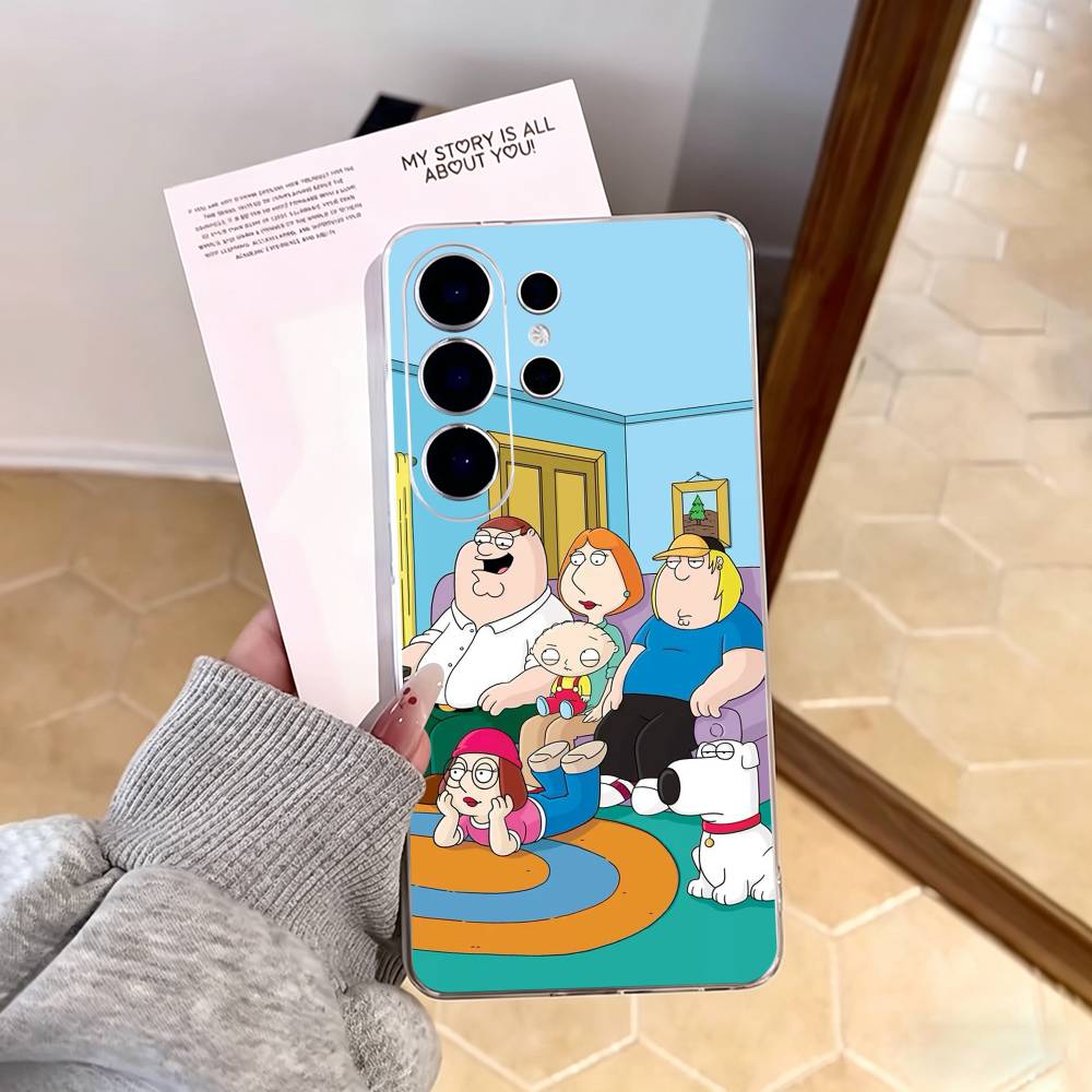 F-Family Funny Guy Phone Case For Samsung S25,S24,S21,S22,S23,S30,Ultra,S20,Plus,Fe,Note,10,9,5G Transparent Cover