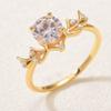 Antlers Inlaid with Zircon Design, Fashionable and Personalized Women's Ring, Elegant and Trendy, Sparkling Dress Accessories
