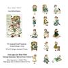 Momo PET White Ink Sticker Pack: Retro Characters for Journals and DIY Scene Collage.