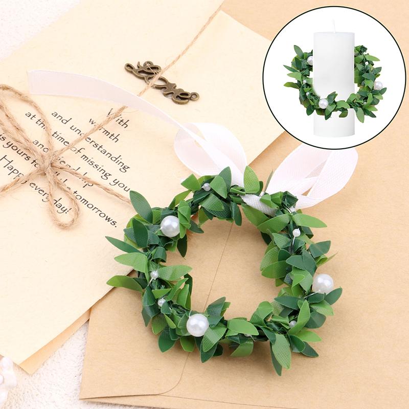 10 Pcs Drip Protection Communion Candle,Candle Rings Small Artificial Wreaths Drop Catcher For Candles