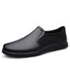 Men’s Business Casual Leather Loafers: Breathable, Soft Sole, Non-slip, Easy On/Off, Hollowed-out Design for Spring and Summer.