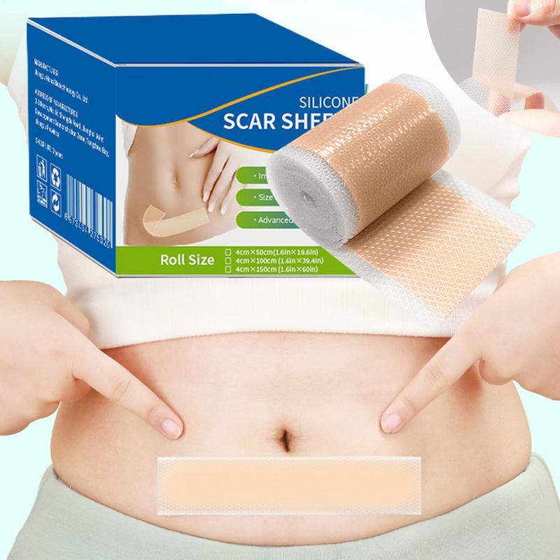 Self-Adhesive Silicone Scar Tape Scar Sheets Soft Silicone Reusable Scar Away Scar Tape Effective Skin Care Strips 4x50cm