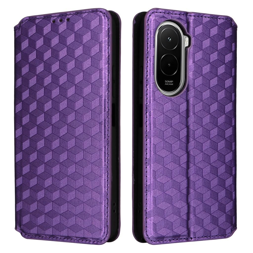 Pro Xiaomi Poco M7 4G (EU) (171 mm) Pouzdro Peněženka Kosočtvercový Vzor PU Kůže Kryt na Telefon