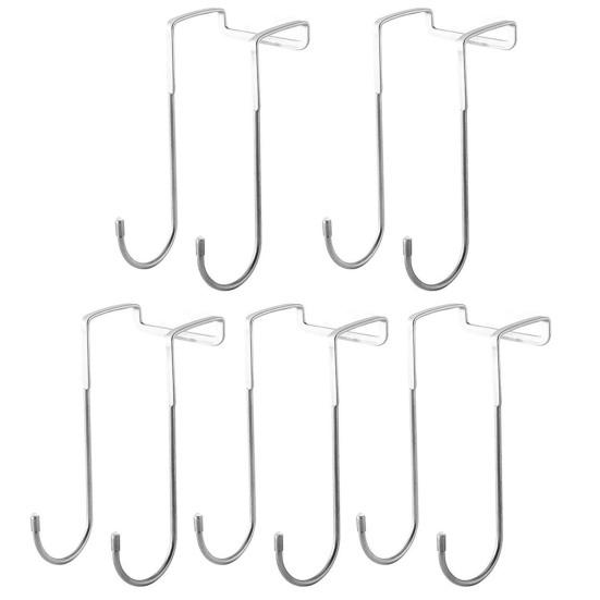 Over Cabinet Metal Double Hook for Closet Door Hook Heavy Duty Kitchen Cabinet Wardrobe Bathroom Dorm