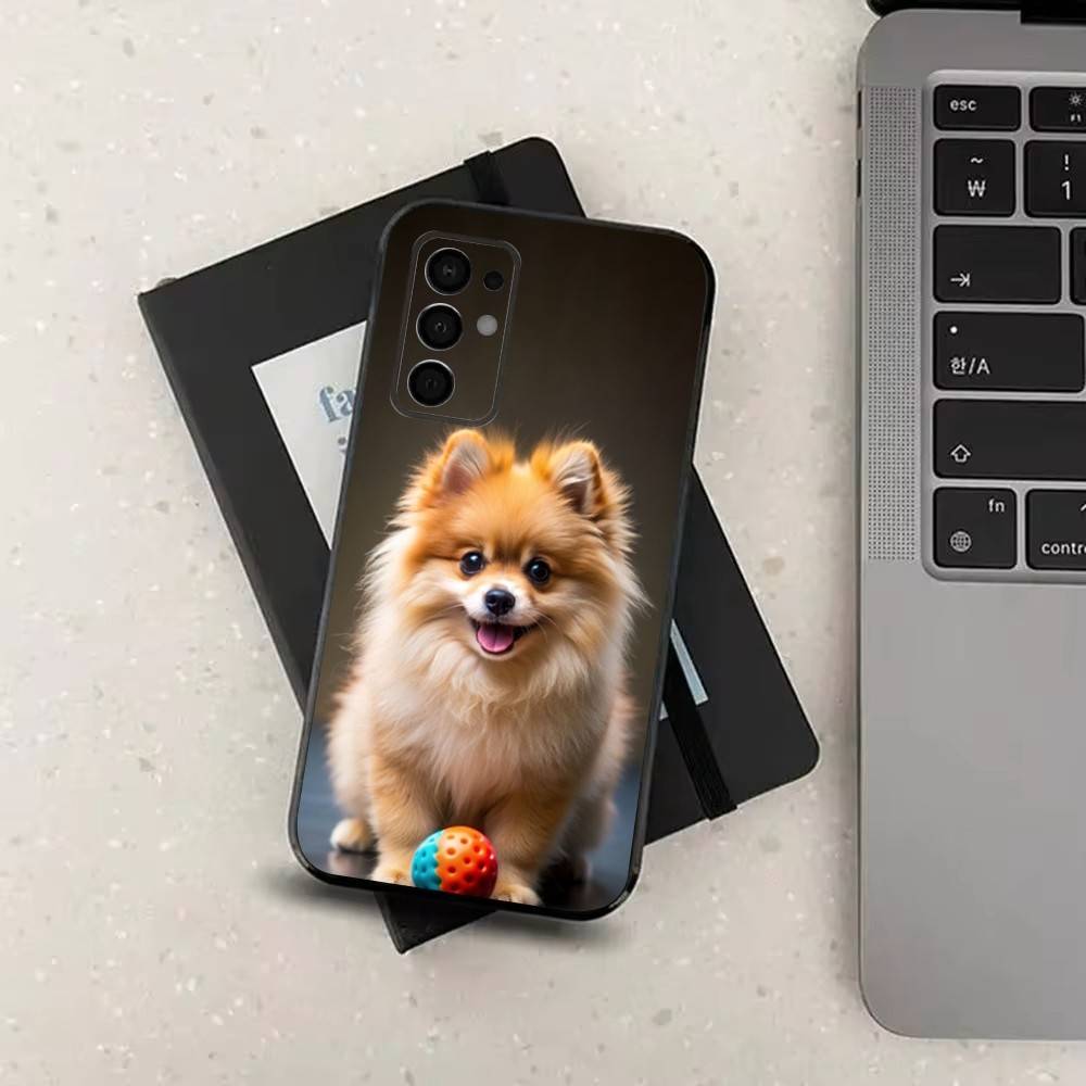 Cute animal Pomeranian Dogs For Samsung Galaxy A73,31,Note,22,71,53,32,72,41,8,9,52,J7,Soft Black Silicone Cover Case