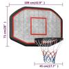 VidaXL Basketball Backboard Black 109x71x3 Cm Polyethylene, Basketball Hoop,,, Backboard 93665