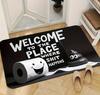 Funny Welcome Poop Door Mat 2D Flat Printed Felt Polyester Composite Front Entry Rug Humor Indoor Floor Mat Anti-Slip