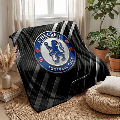 Κουβέρτα με θέμα την Τσέλσι FC Μαλακή Κουβέρτα Φανέλα Βελούδινη Κουβέρτα Ρίψης Ζεστή Κουβέρτα Καναπέ-Κρεβάτι για Διακόσμηση Σπιτιού
