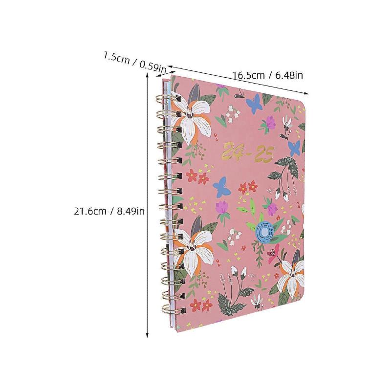 Pink 2024-2025 Weekly Monthly Planner for Writing Use with Index Tabs