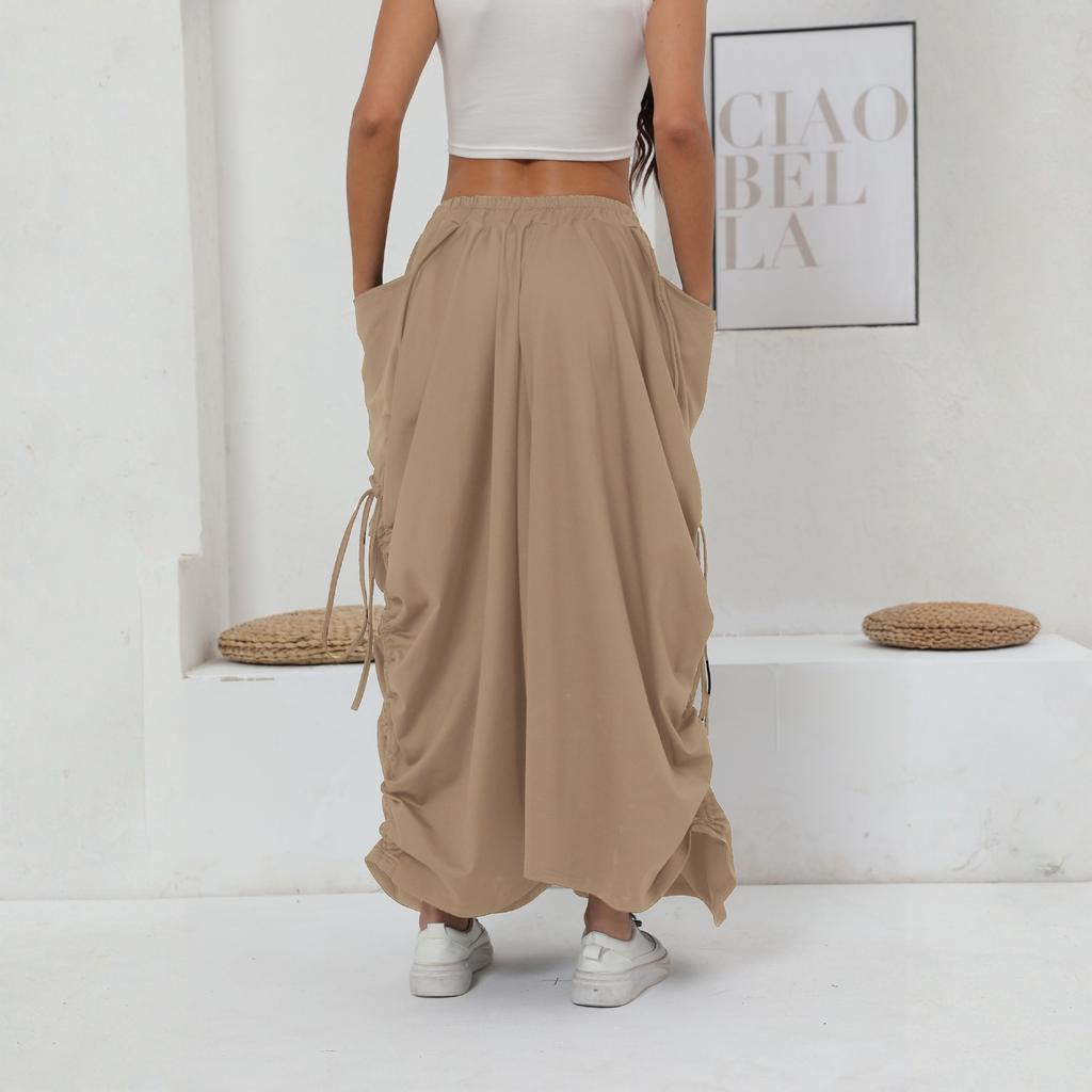 Dam Ytterkläder Statement Dragsko Rynkad Midi Kjol