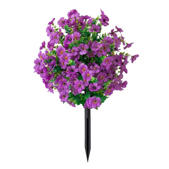 Arbust de flori artificiale cu spike, verdeață artificială, tufiș cu flori, flori artificiale de grădină, miză de pământ, casă de la țară, decorațiuni exterioare