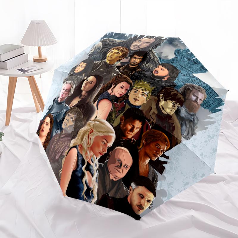 Game of Thrones Fashionable Automatic Opening/Closing Folding Umbrella. Portable and Foldable, Ideal for Gift, Travel, and Daily Use.