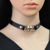 Novelty Cosplay Unique Choker Collar For Women Girls Necklace Metal Leather Chocker Goth Anime Role Play Gift Jewelry Accessorie