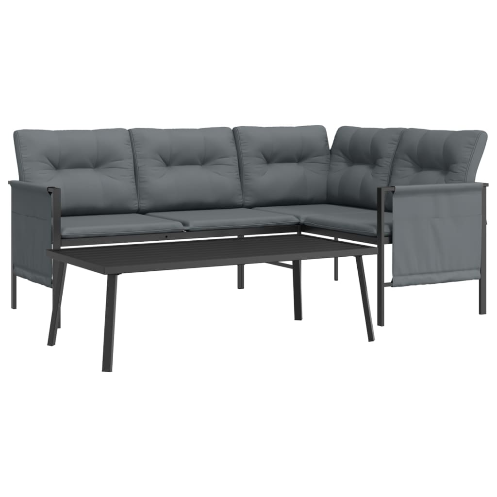 2 Pcs Patio Lounge Set Sofa Side Table Outdoor Furniture Patio Corner Sofa Set Coffee Table Patio Garden with Side Storage Bags