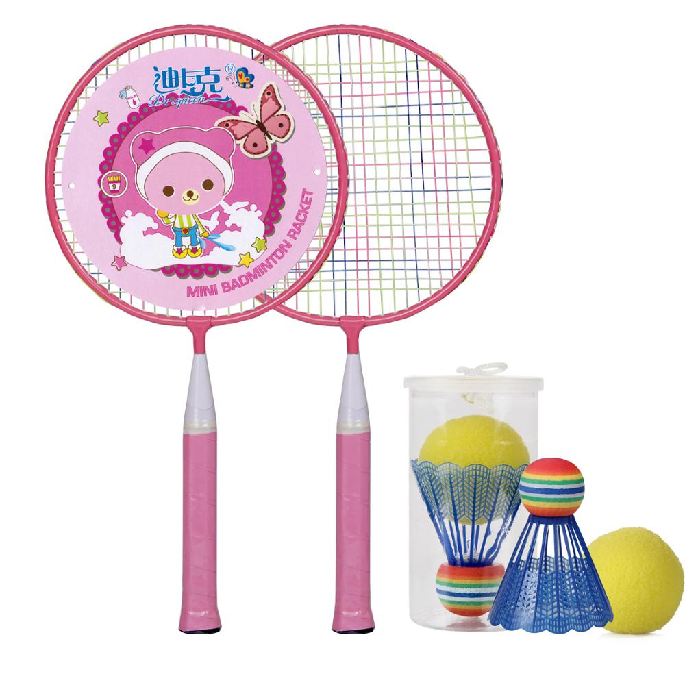 Factory Direct Sale Multi-color Outdoor Play 2 Player Usage Kids Play Customization Accepted Steel Badminton Racket
