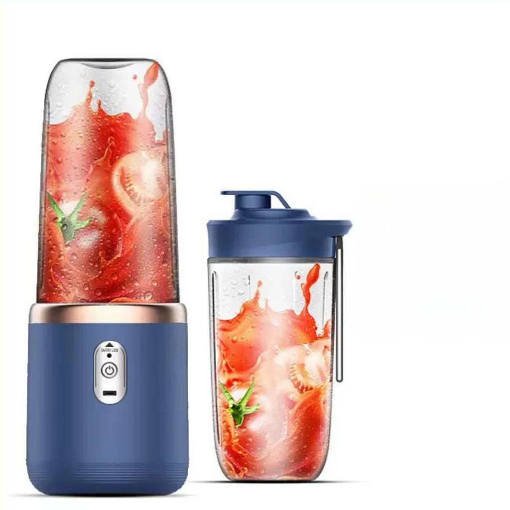 JOYBLISS Multifunksjonell 2 Kopper Bærbar Fruktjuicer Blender 6 Blader Juicemikser Mini Isblender USB-lading Trådløs Juicepresse