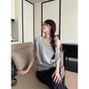 New Black One Shoulder Short Sleeve T-Shirt Women's Summer Pure Desire Loose Chic Top