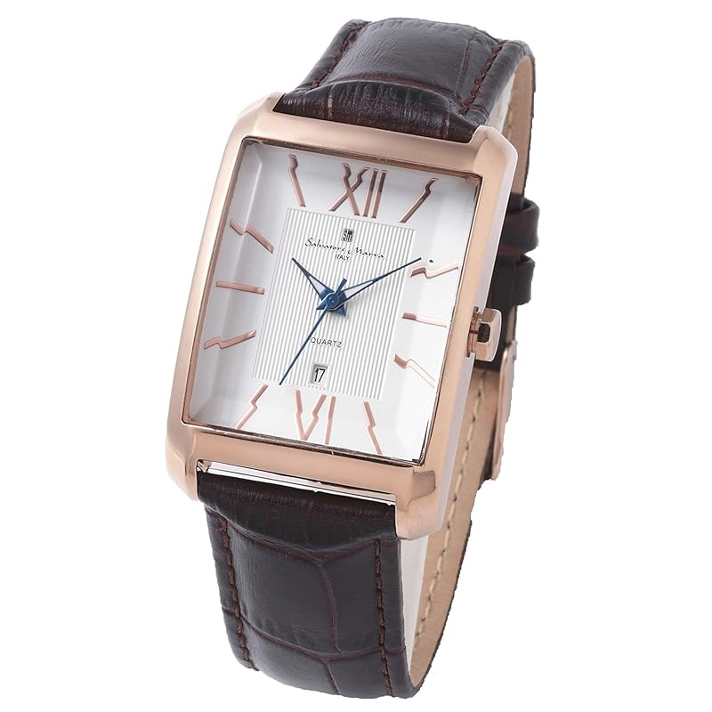 

[Salvatore Mara] stainless steel cut glass SM21101-PGWH men s