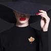 1PC Rhinestone Shiny Crystal For Women Brooch Pin Vintage Coat Clothing Accessories Maple Leaf