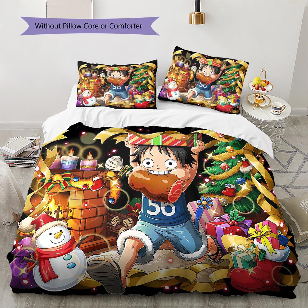 Cartoon Pattern Bedding Quilt Set Quilt Cover Pillowcase Home Decoration Birthday Gift (1 * Duvet Cover + 2 * Pillowcase, Without Core)