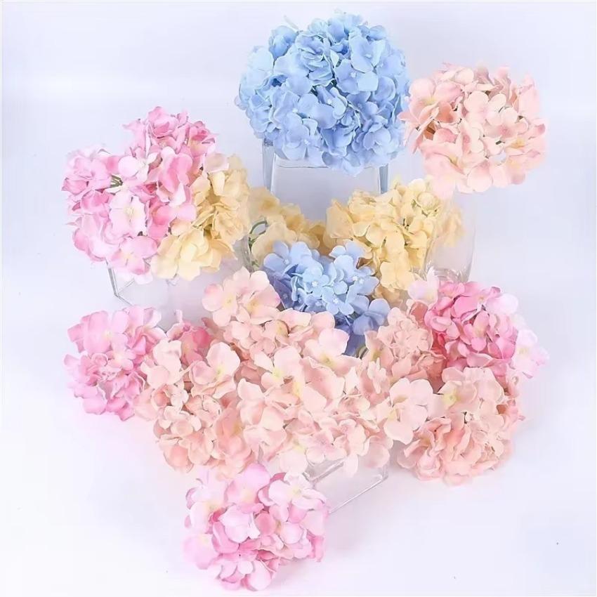 New 1Pcs DIY Artificial Flower Decoration Vase Flower Colorful Decorative Flower Wedding Party Luxury Artificial Hydrangea Silk