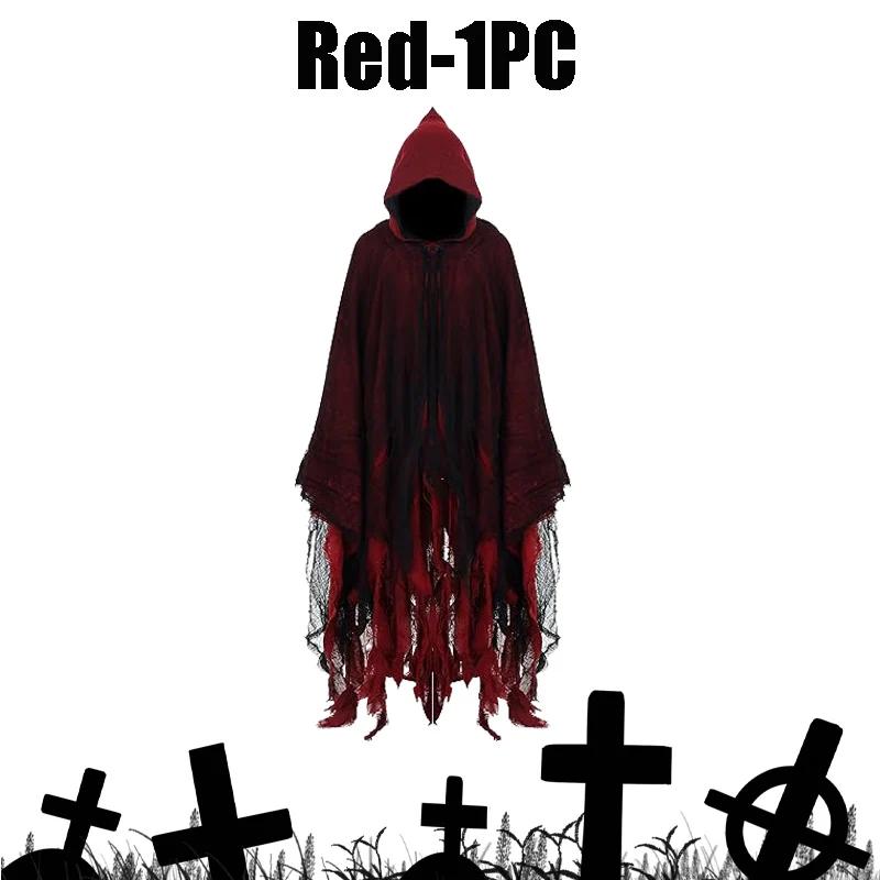 

Halloween Adult Cape Witch Cloak Grim Reaper Costume Scary Haunted House Outfit Horror Prank Party Cosplay Prop for Spooky Night One Size