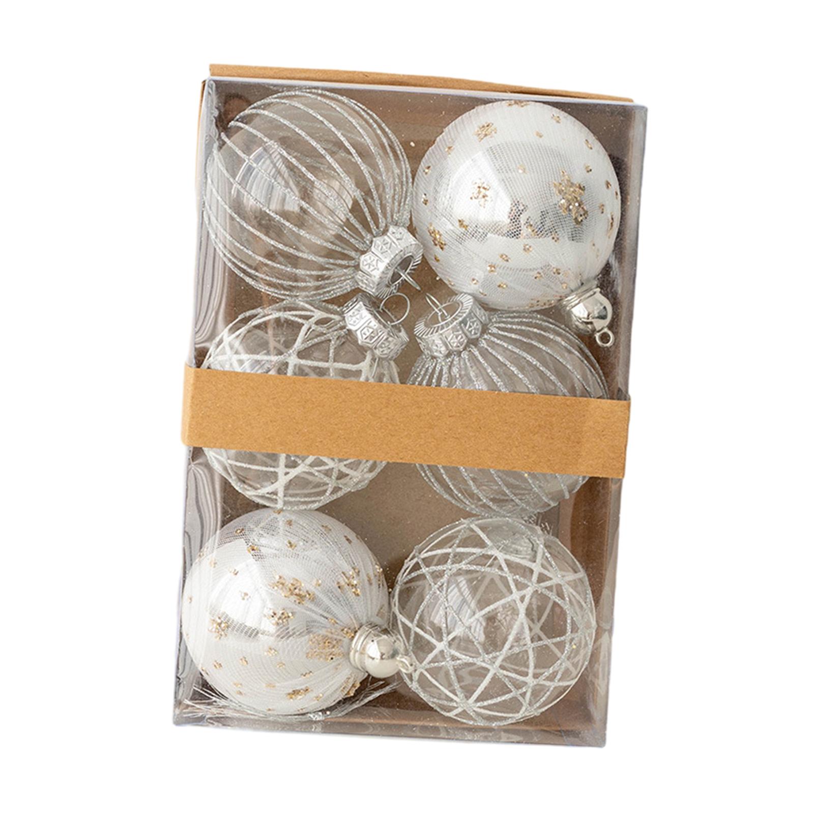 

6Pcs Christmas Balls Ornaments DIY Hanging Crafts 8cm Xmas Tree Decor Christmas Pendants for Garland Party Favor Festive Xmas