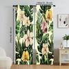 Set Of 2 Versatile Polyester Transparent Curtains Home Decoration Removable Green Leaf Use Bedrooms Living Rooms Curtain Ideal For Room