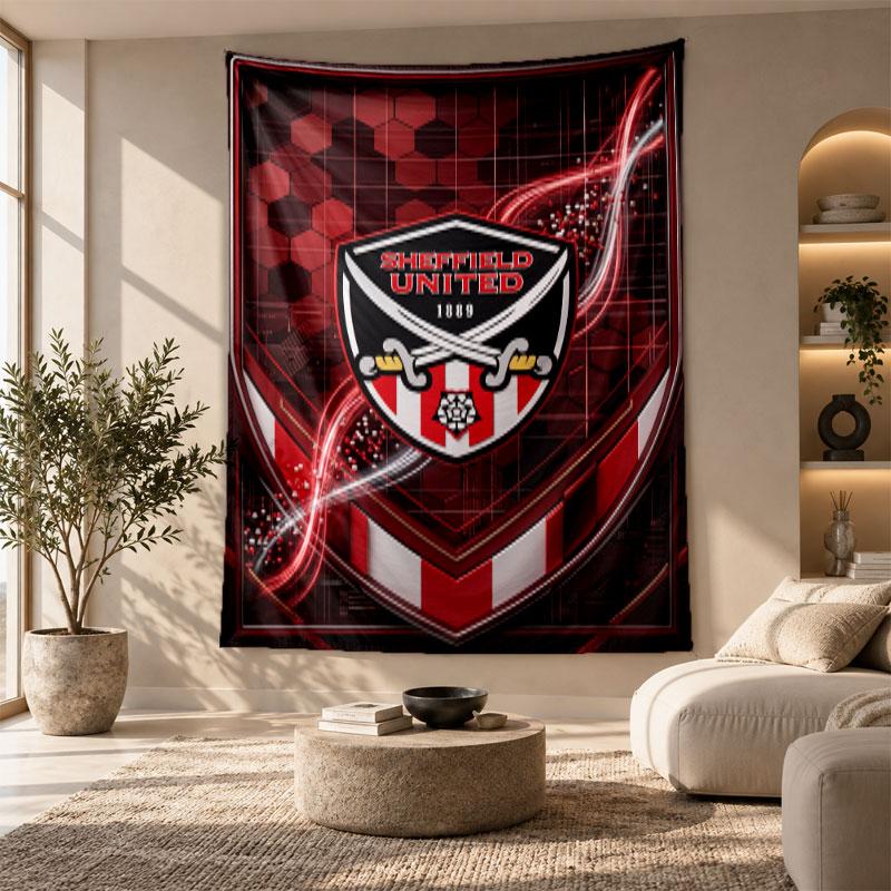 Decorative Tapestry,Sheffield United Football Printed Wall Art, Lightweight Wall Hanging For Bedroom Background
