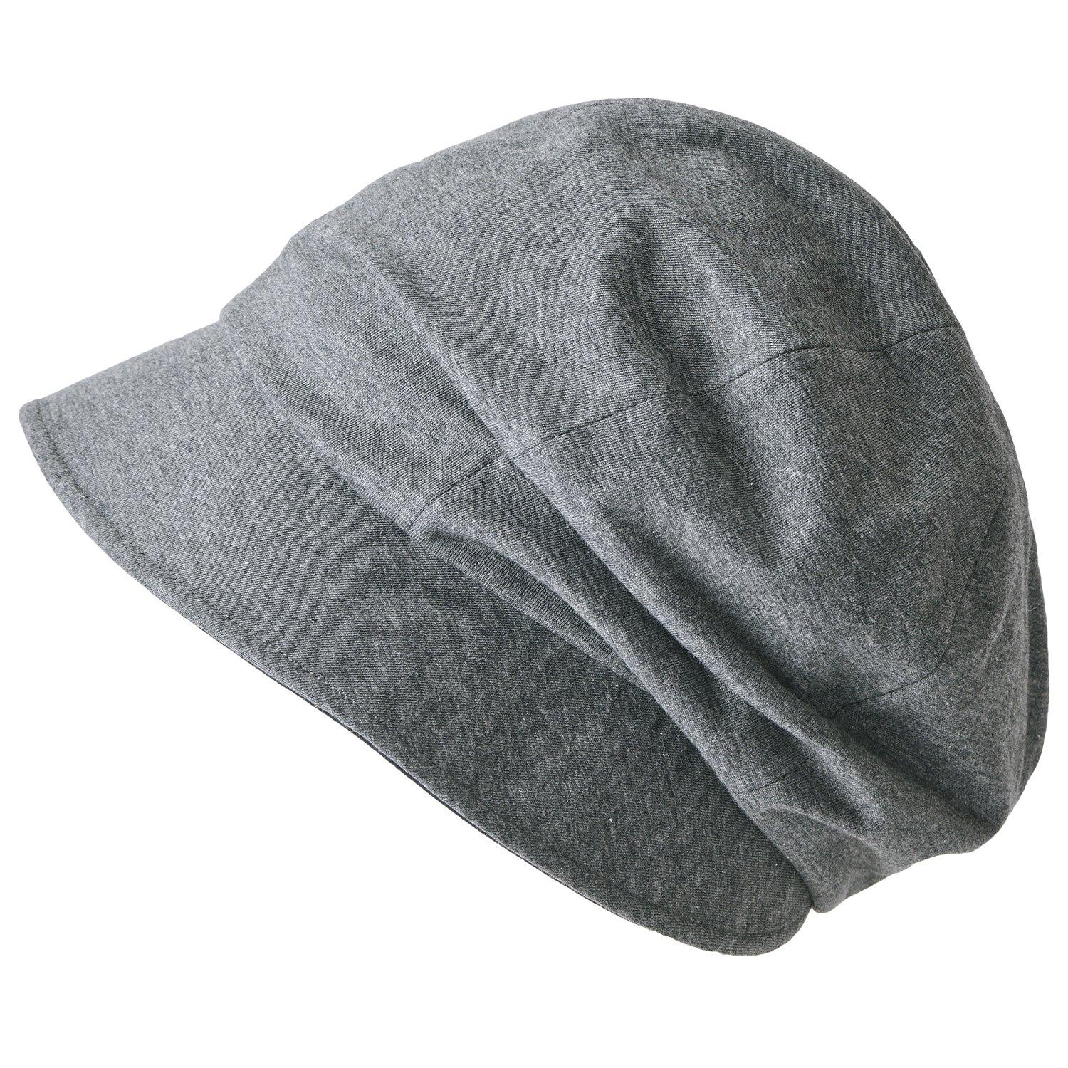 

CHARM UV Organic Cotton Newsboy Cap Adjustable Size NOPO Blackout, Protection, 100% [Free Size/Dark Gray]