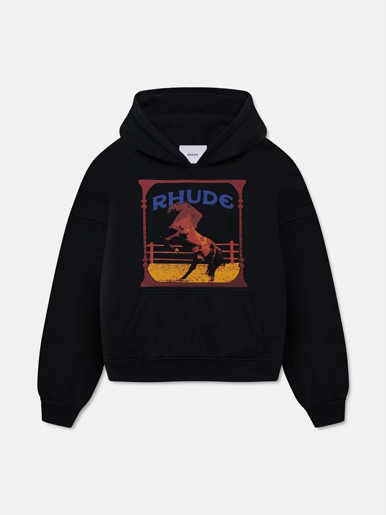 25SS RHUDE Geometric Hooded Sweatshirt - Men's Trendy European & American Style Jacket