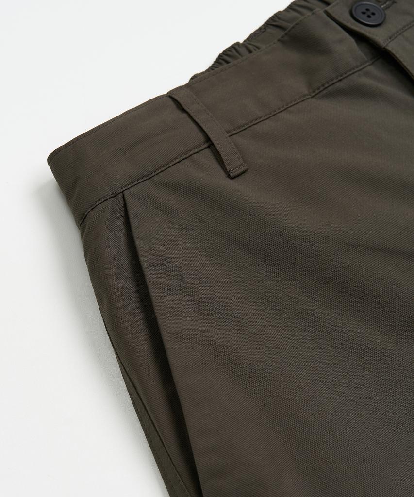 TOFFEE WOMEN W Button Pocket Bermuda Pants (Khaki Brown)